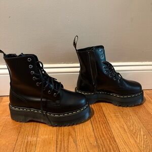 Dr. Martens Black Combat Boots with Platform Sole